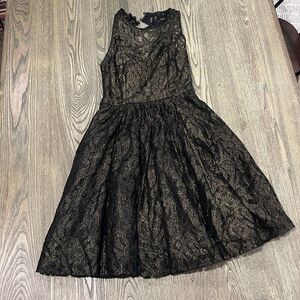 Frock! by Tracy Reese Fit & Flare Dress Lace Sleeveless Open Back Black Size 2